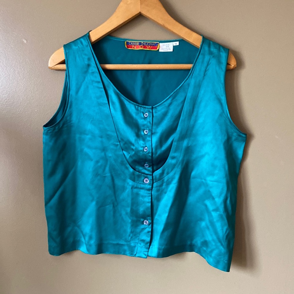 Vintage silk button up tank